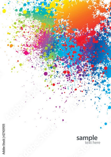 Obraz Background with colorful spots and sprays on a white