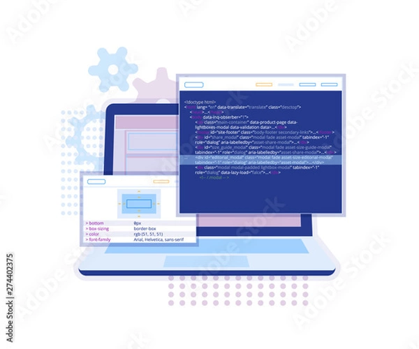 Obraz Web Development concept, programming and coding banner.