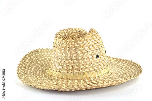 Obraz Woven Hat on white background