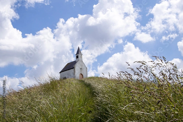 Obraz The little white church on the hill in the Hague Netherlands.