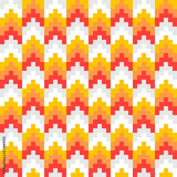 Fototapeta abstract arrow pixel fire seamless pattern