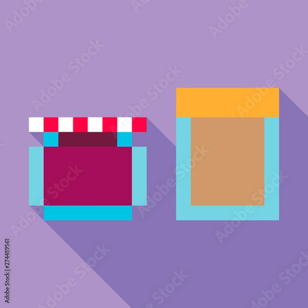 Fototapeta Pixel peanut butter jelly time game vector retro 8-bit set