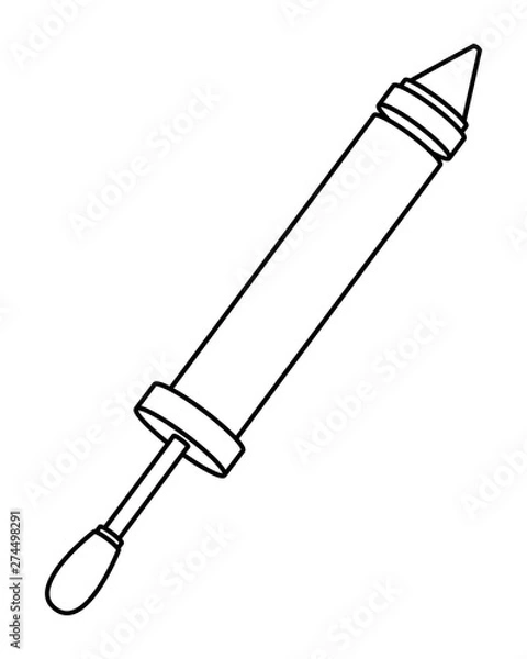 Fototapeta firecracker pyrotechnic icon cartoon isolated in black and white