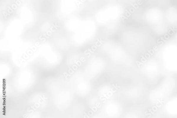 Fototapeta White and Silver lights on bokeh abstract background.