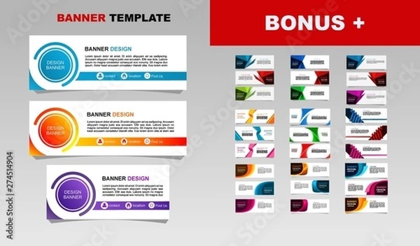 Fototapeta Vector abstract design banner web template.can be use for, landing page, website, mobile app, poster, flyer, coupon, gift card, smartphone template, web design