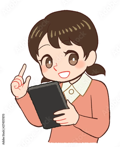 Fototapeta 端末と子ども