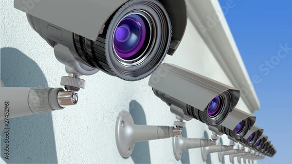 Obraz surveillance cameras, 3d illustration