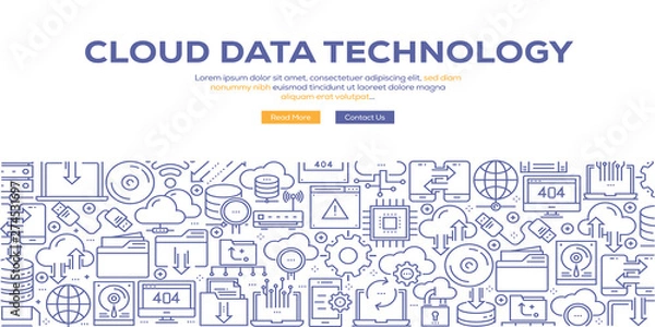 Fototapeta CLOUD DATA TECHNOLOGY BANNER CONCEPT