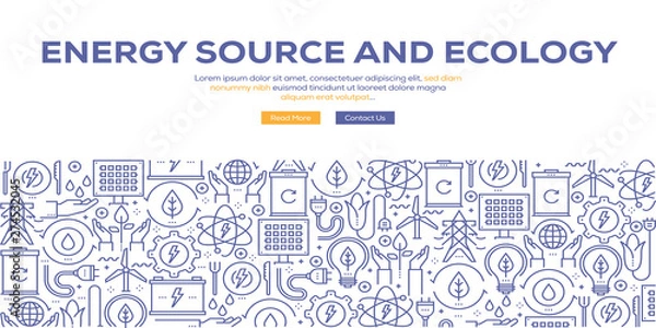 Obraz ENERGY SOURCE AND ECOLOGY BANNER CONCEPT