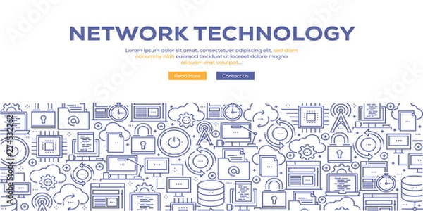 Fototapeta NETWORK TECHNOLOGY BANNER CONCEPT