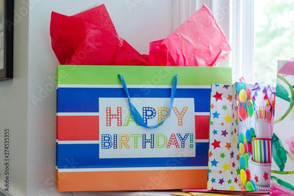 Obraz birthday background with gifts