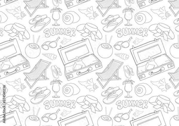 Fototapeta summer vacation seamless pattern