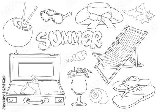Fototapeta summer vacation set