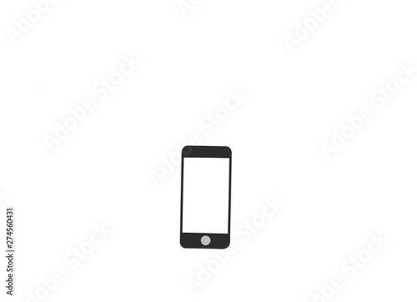 Fototapeta smartphone with screen isolated on white