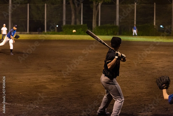 Fototapeta 草野球のナイトゲーム