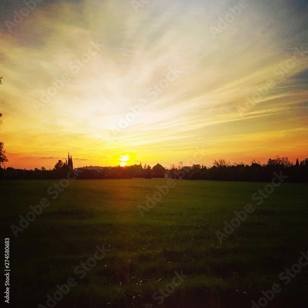 Fototapeta sunset over lake