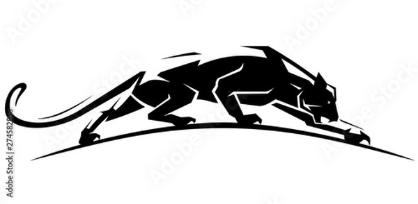 Fototapeta Jaguar Crawl Side View, Geometric Style