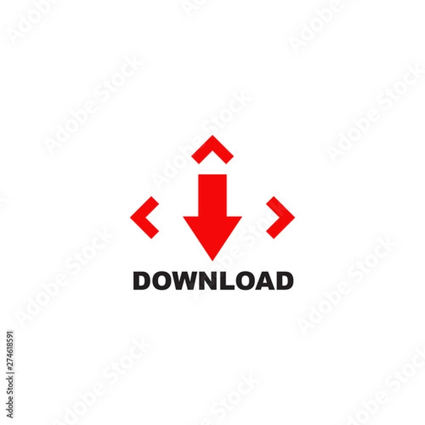 Fototapeta Download icon logo design vector template
