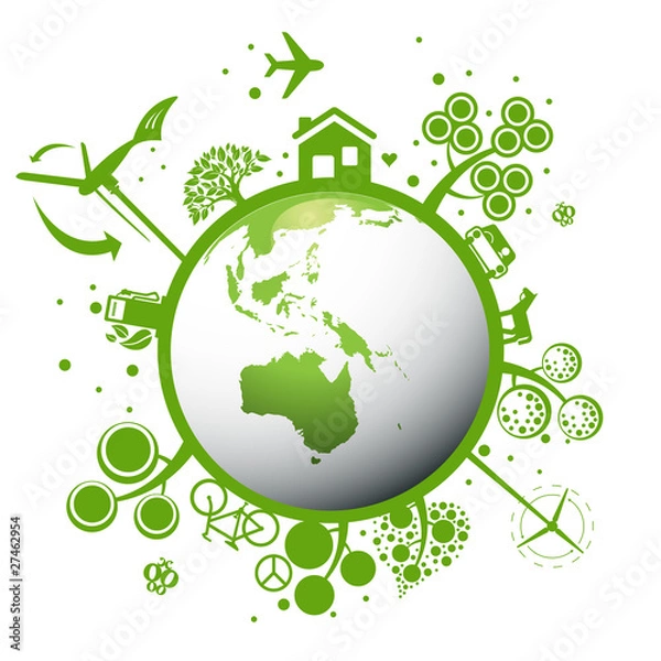 Obraz Ecology green planet vector concept background