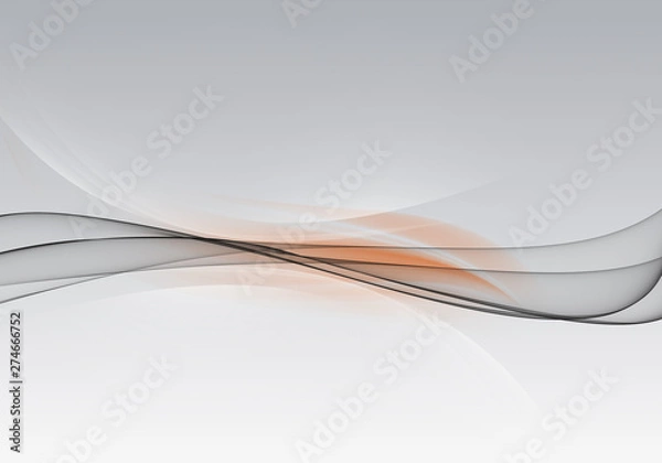 Obraz Abstract background waves. White, orange and grey abstract background for business card or wallpaper