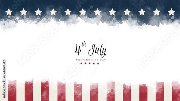 Obraz happy Independence Day greeting card american flag grunge background