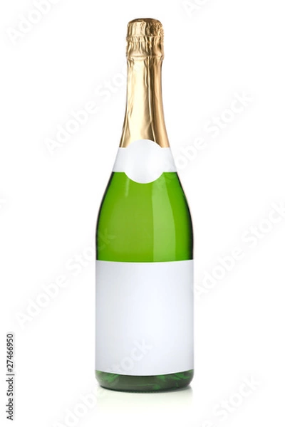 Obraz Green champagne bottle