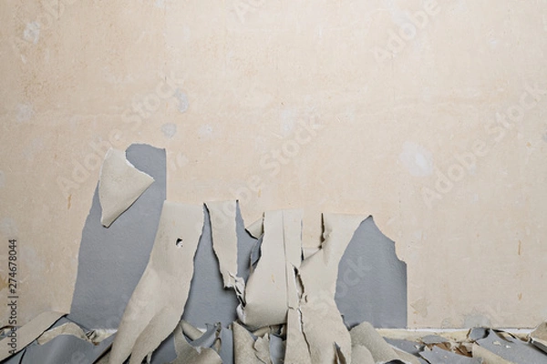 Obraz Removing old wallpaper from the wall
