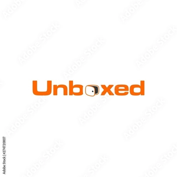 Fototapeta simple typography unboxed vector logo