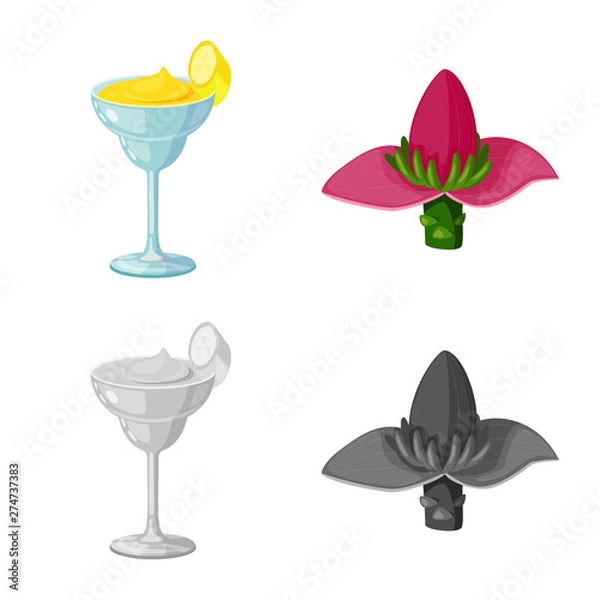 Obraz Isolated object of natural and vegetarian icon. Collection of natural and eating stock symbol for web.