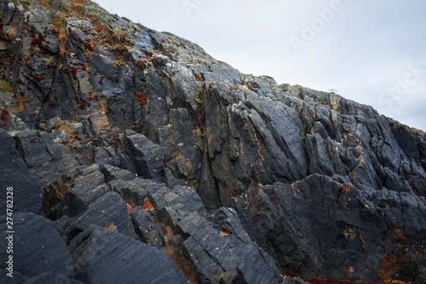 Obraz spellbinding landscape of Norwegian nature with high charming mountains and hills in which it is impossible not to fall in love