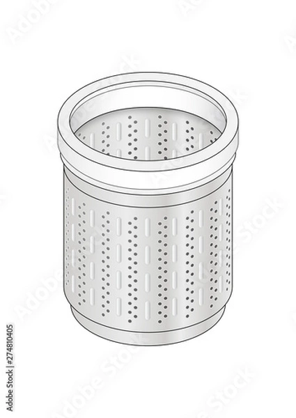 Fototapeta 洗濯槽 裏側 イラスト 掃除 きれい 汚れ カビ 除菌 洗浄  separate layer vector