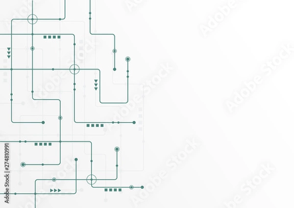 Obraz Abstract geometric connect lines and dots.Simple technology graphic background.Illustration Vector design Network and Connection concept.