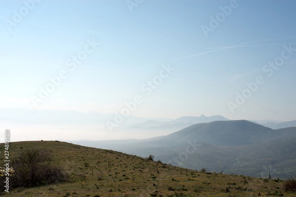 Obraz landscape with mountains and clouds
