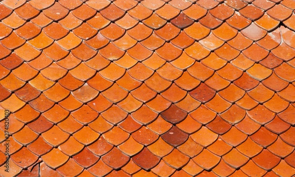 Fototapeta old tiled roof