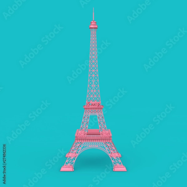 Fototapeta Paris Pink Eiffel Tower Statue. 3d Rendering