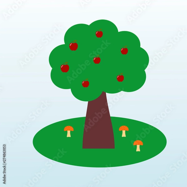 Fototapeta tree flat icon. vector illustration logo. isolated on white background