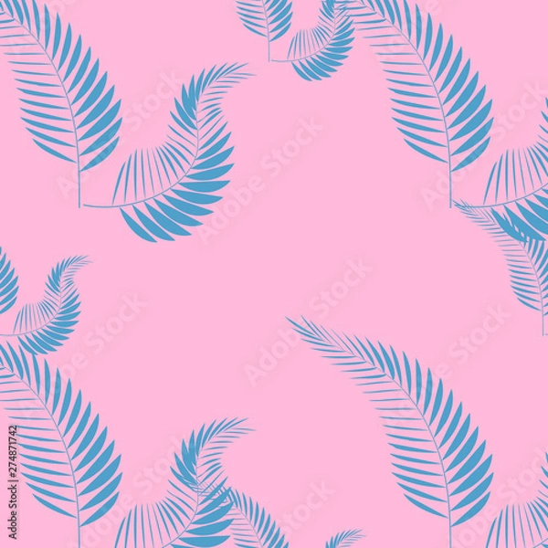 Fototapeta Tropical seamless pattern with palm leaves. Design element