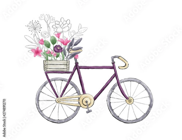 Obraz Bicycle with flowers