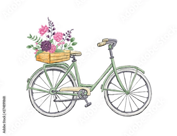 Obraz Bicycle with flowers