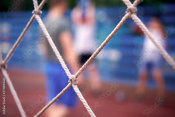 Fototapeta grid shot in macro. sports field background