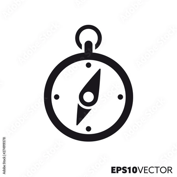 Fototapeta Compass vector glyph icon