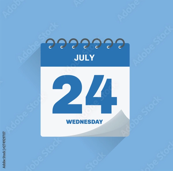 Obraz Day calendar with date July 24.