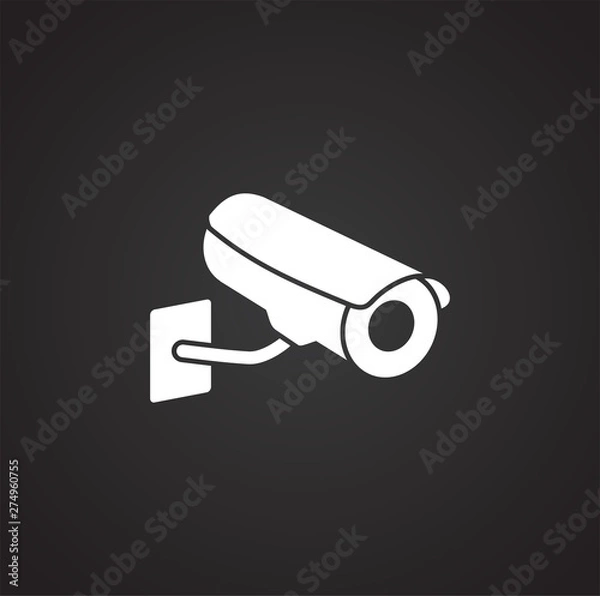 Fototapeta CCTV related icon on background for graphic and web design. Simple illustration. Internet concept symbol for website button or mobile app.