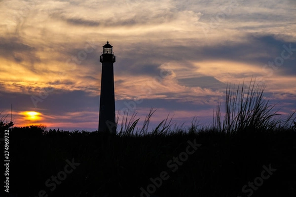 Obraz Cape May Poin Lighthouse Sunset