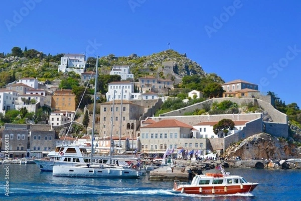 Obraz The main port for the island of Hydra, Greece