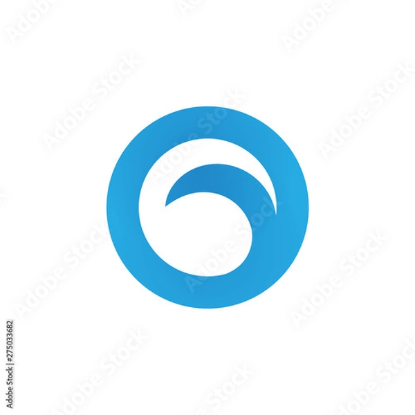Obraz wave water circle logo vector