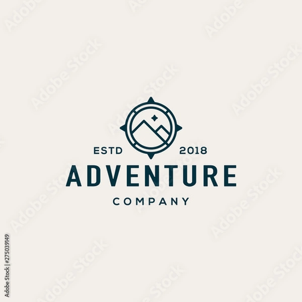 Fototapeta Compass logo design concept. Universal compass logo.