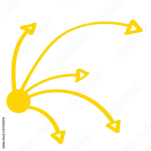 Fototapeta Handgezeichnetes Export-Symbol in gelb