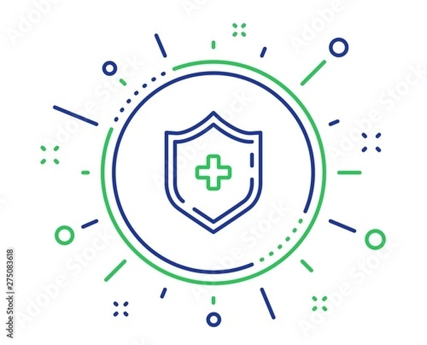 Fototapeta Medicine shield line icon. Medical protection sign. Quality design elements. Technology medical shield button. Editable stroke. Vector