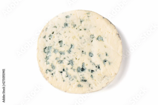 Obraz Round Cheese with mold on white background